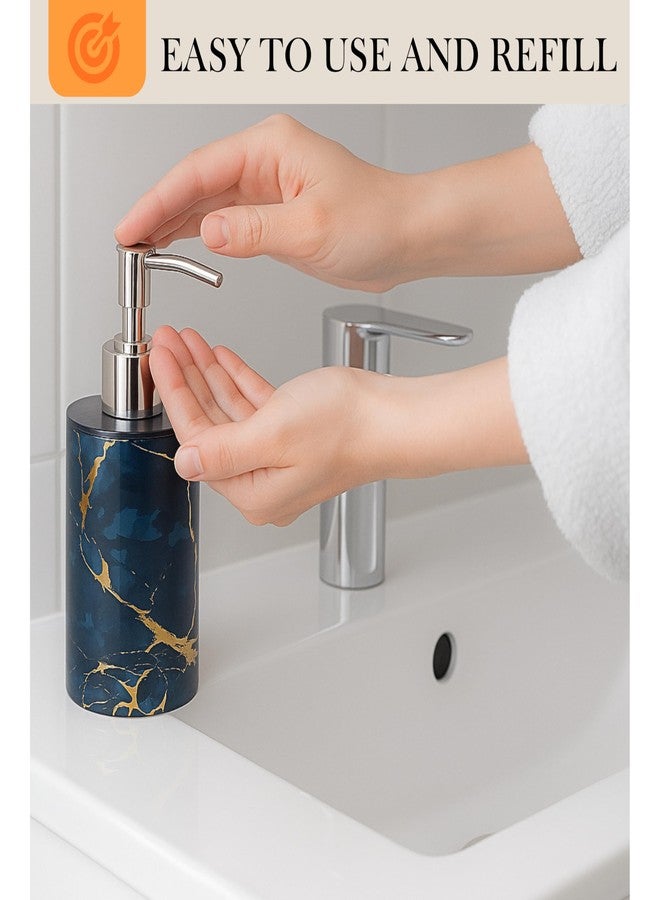 Emoh Roced Liquid Soap Dispenser 250ML - Refillable Unbreakable Plastic Bottle for Handwash, Sanitizer, Lotion, Shampoo - Bathroom, Kitchen, Sink, Shower, Wash Basin (Grey Marble, Pack of 2) - Image 5